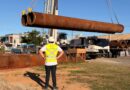 Tubulações gigantes chegam a Navegantes e marcam início de obra histórica no Gravatá