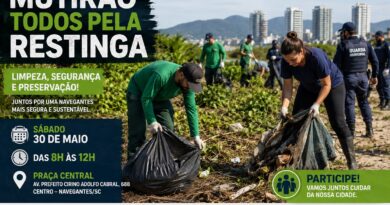 Mutirão na restinga de Navegantes mobiliza moradores e forças de segurança