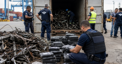 Receita Federal apreende 150 kg de cocaína escondidos em sucata no Porto de Navegantes